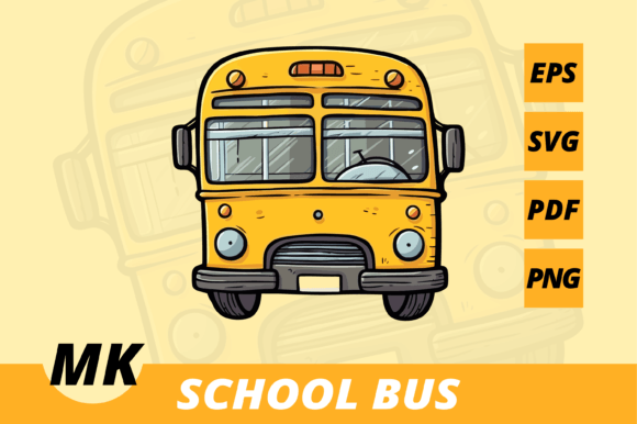 Cartoon School Bus Vector: Graphics & Illustrations
