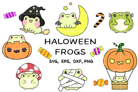Cute Halloween Frog Graphics & Illustrations