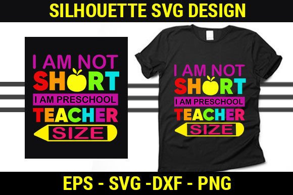 Reviewing I Am Not Short I Am Preschool Teacher for Embroidery