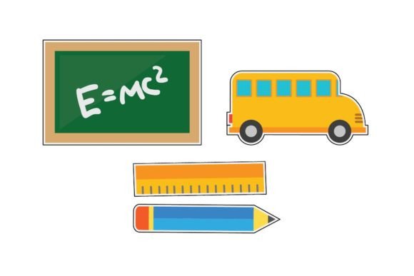 School Sticker Design: Graphics & Illustrations