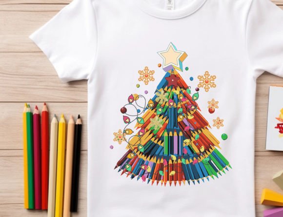 Teacher Christmas Png: Graphics for T-Shirt Designs